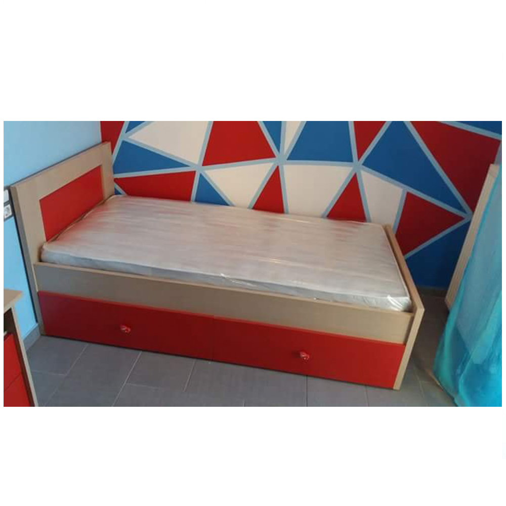 κρεβάτι μονό με συρτάρια